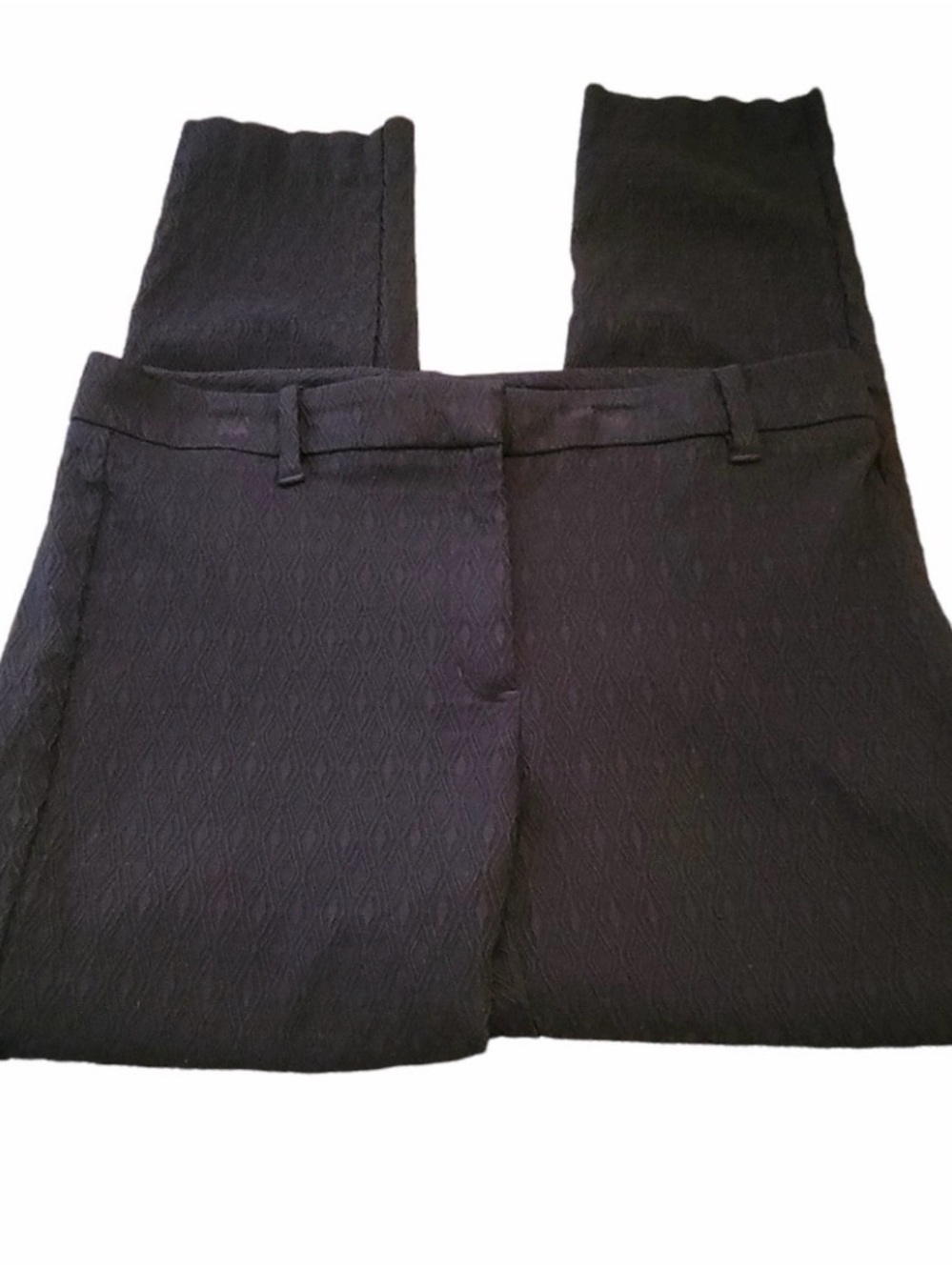 White House| Black Market - Black, Diamond pattern Ankle Pants Size 10